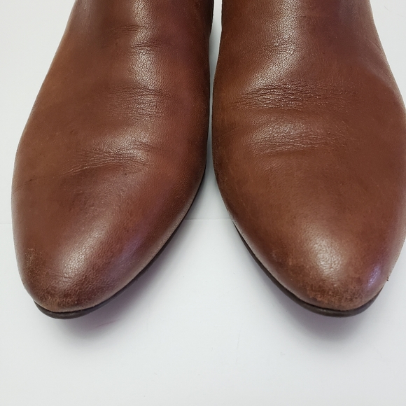 Europrep Brown Leather Pointy-Toe Ankle Booties Size 8.5 - Picture 13 of 13